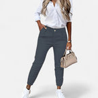 Pantaloni Donna Slim Fit a Vita Alta dal Taglio Elegante