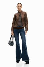 Giacca Donna Desigual Marrone con Zip
