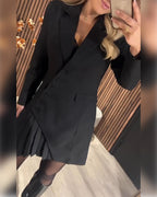 Abito Corto Camicia con Collo e Design a Maniche Lunghe