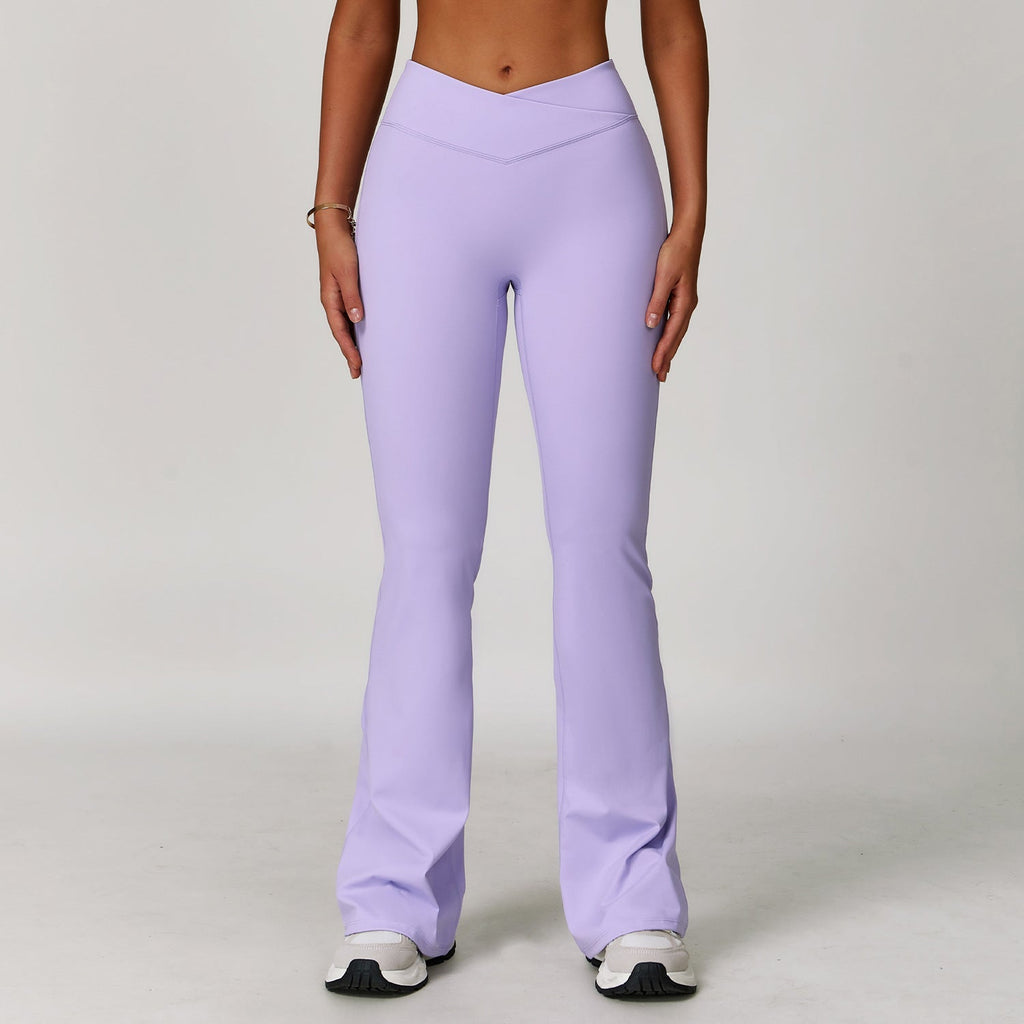 Pantaloni Yoga Donna a Zampa con Vita Incrociata – Comfort e Silhouette Modellante