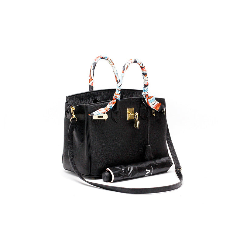 Borsa a Mano Donna in Vera Pelle Cognac