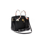 Borsa a Mano Donna in Vera Pelle Cognac