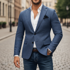Blazer de hombre de corte entallado con un botón de estilo sartorial