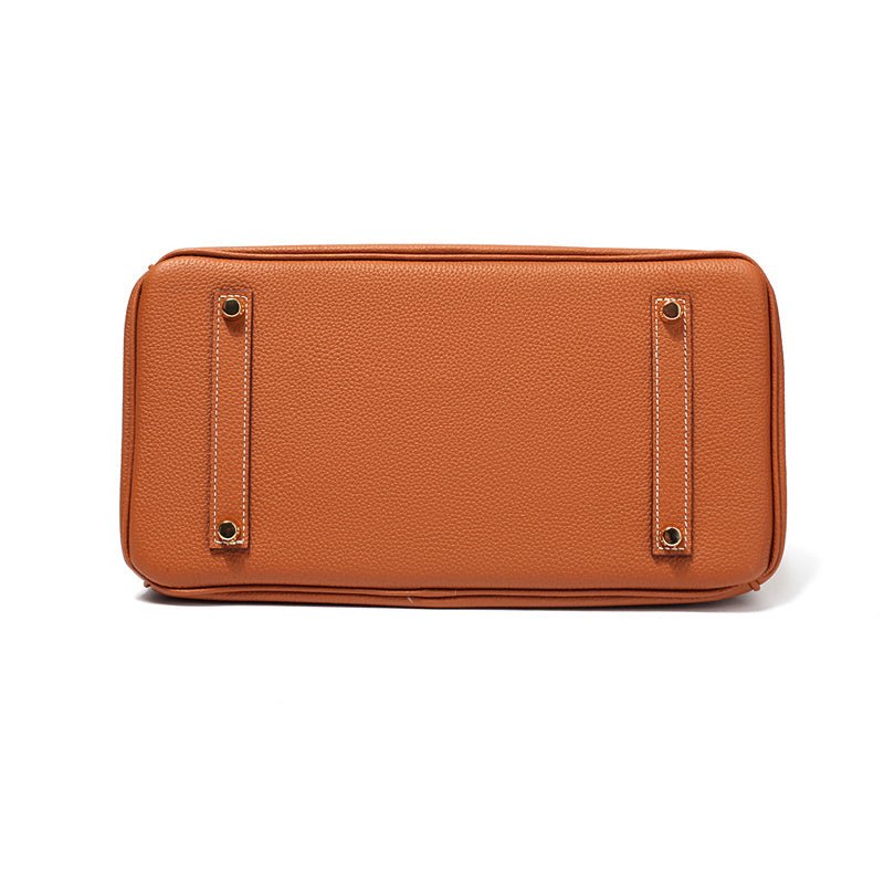 Borsa a Mano Donna in Vera Pelle Cognac