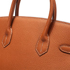 Borsa a Mano Donna in Vera Pelle Cognac