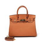 Borsa a Mano Donna in Vera Pelle Cognac