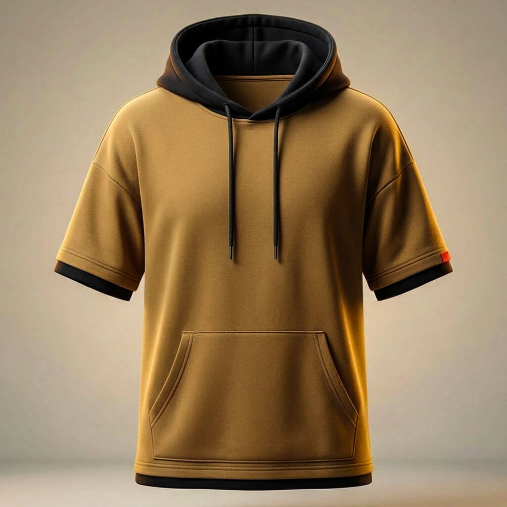 T-Shirt Uomo con Cappuccio in Cotone Peruviano