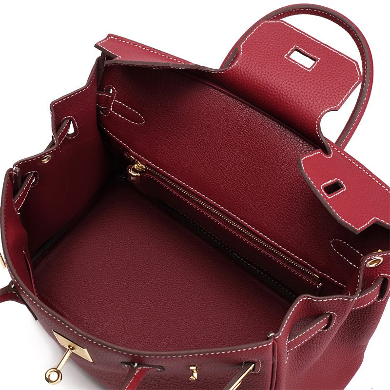 Borsa a Mano Donna in Vera Pelle Cognac