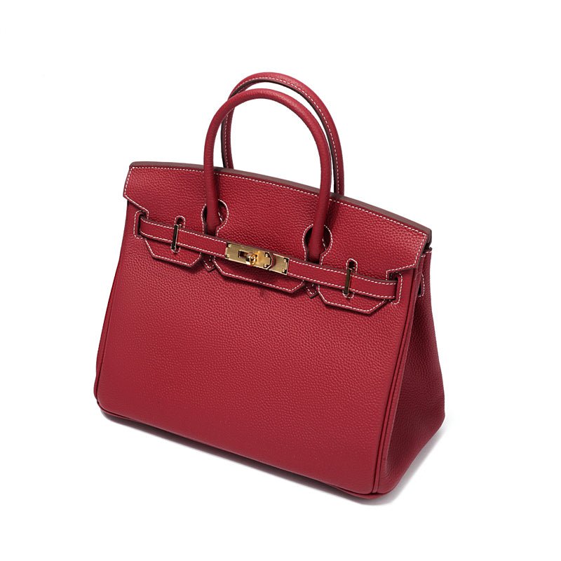 Borsa a Mano Donna in Vera Pelle Cognac