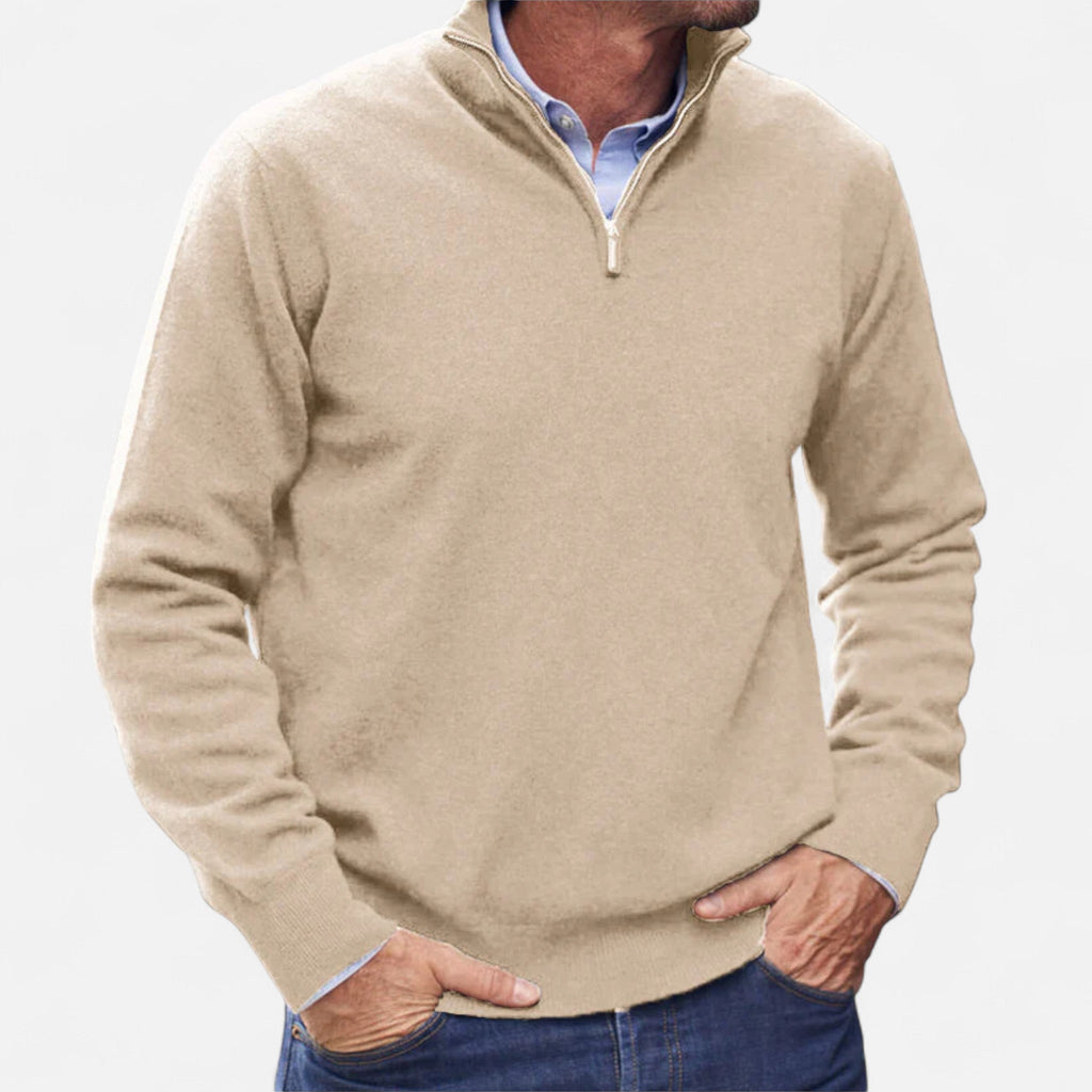 Pull élégant pour homme avec fermeture éclair - Confort et style raffiné