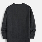 Pull homme en maille torsadée à boutons - col rond Henley élégant et décontracté