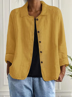 Cardigan Leggero Donna con Bottoni e Colletto Classico