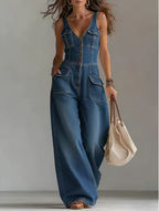Tuta in Denim con Bottoni e Tasche ANFINITE Corinna