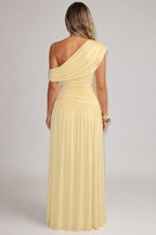 Robe de grossesse maxi à col asymétrique