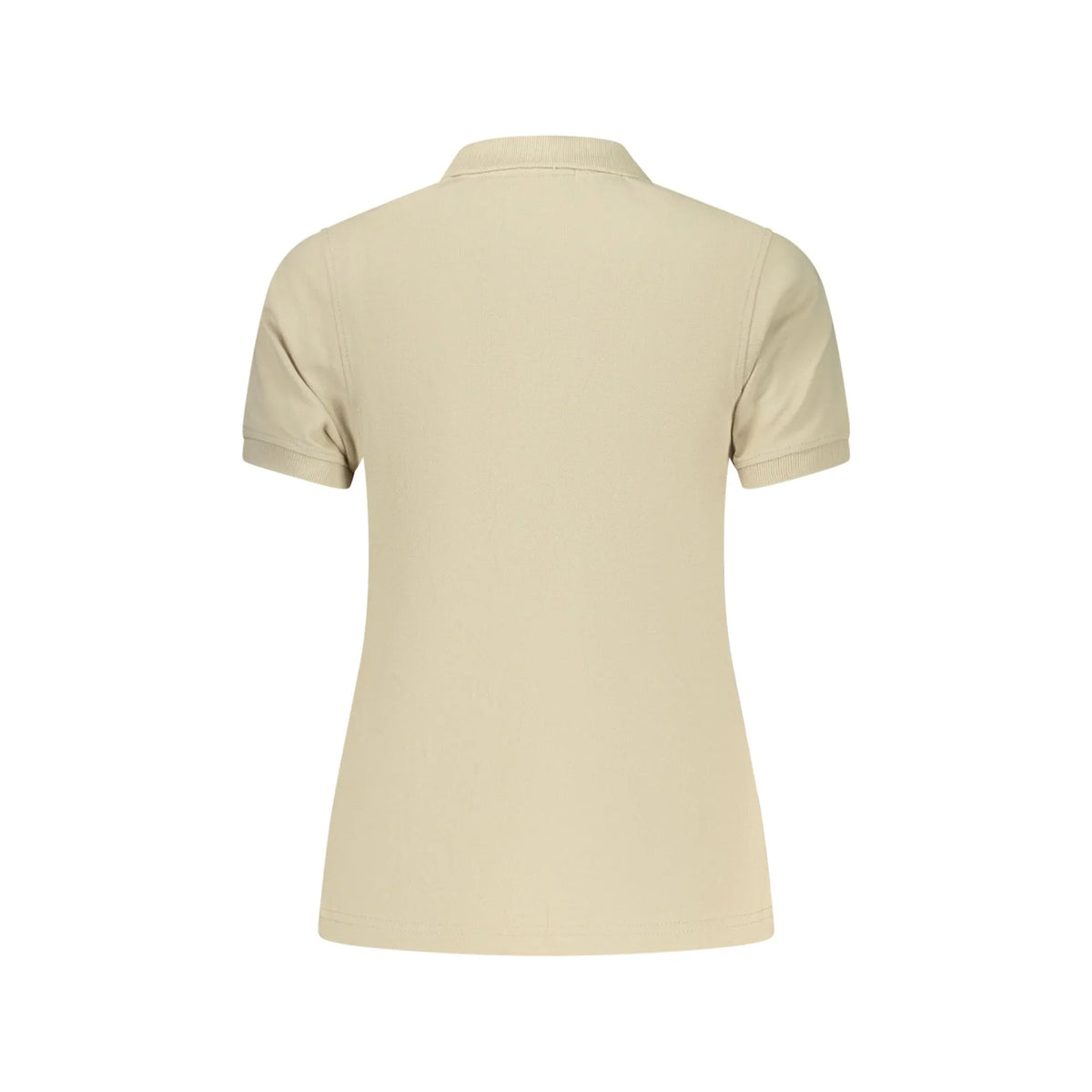 Polo Donna Beige in Cotone con Logo Ricamato