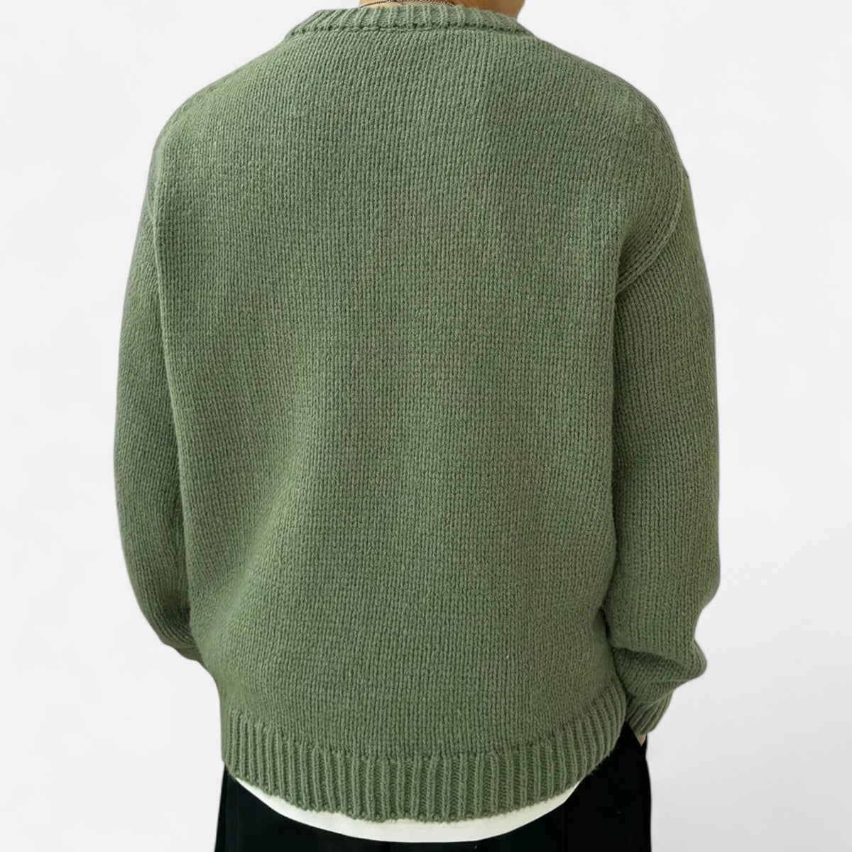 Pullover Uomo Tinta Unita con Girocollo Classico