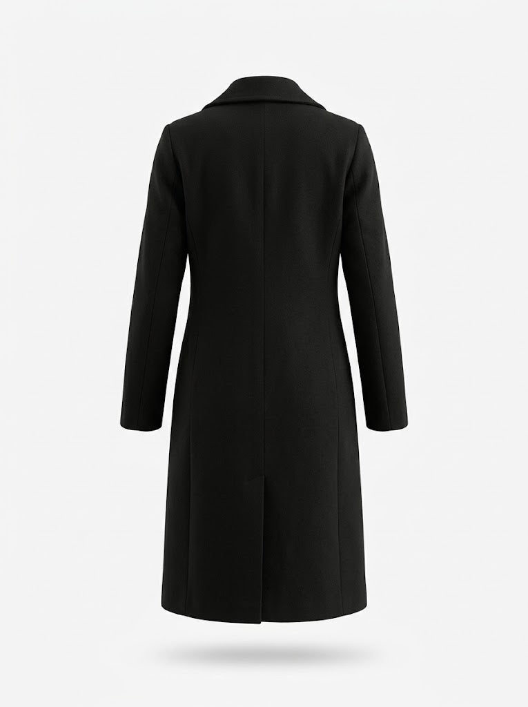 Cappotto Lungo Donna Doppiopetto con Revers
