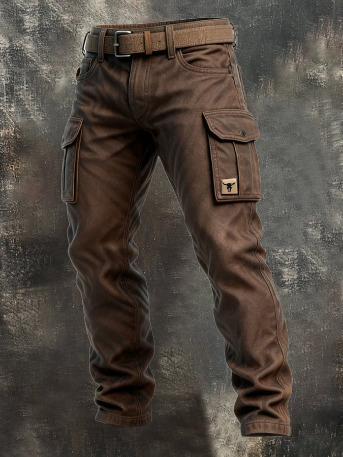 Pantaloni Cargo Uomo Slim Fit con Tasche Utility