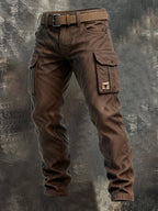 Pantaloni Cargo Uomo Slim Fit con Tasche Utility
