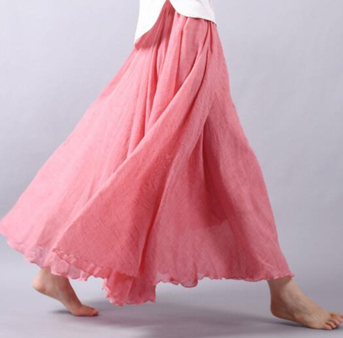 Gonna Maxi Donna Fluida a Linea A con Vita Elasticizzata