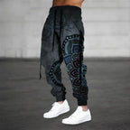Pantalon sarouel pour homme à imprimé mandala – Jogger bohème léger et décontracté pour l'été