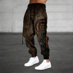 Pantalon sarouel pour homme à imprimé mandala – Jogger bohème léger et décontracté pour l'été