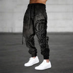 Pantalon sarouel pour homme à imprimé mandala – Jogger bohème léger et décontracté pour l'été