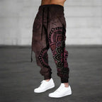 Pantalon sarouel pour homme à imprimé mandala – Jogger bohème léger et décontracté pour l'été