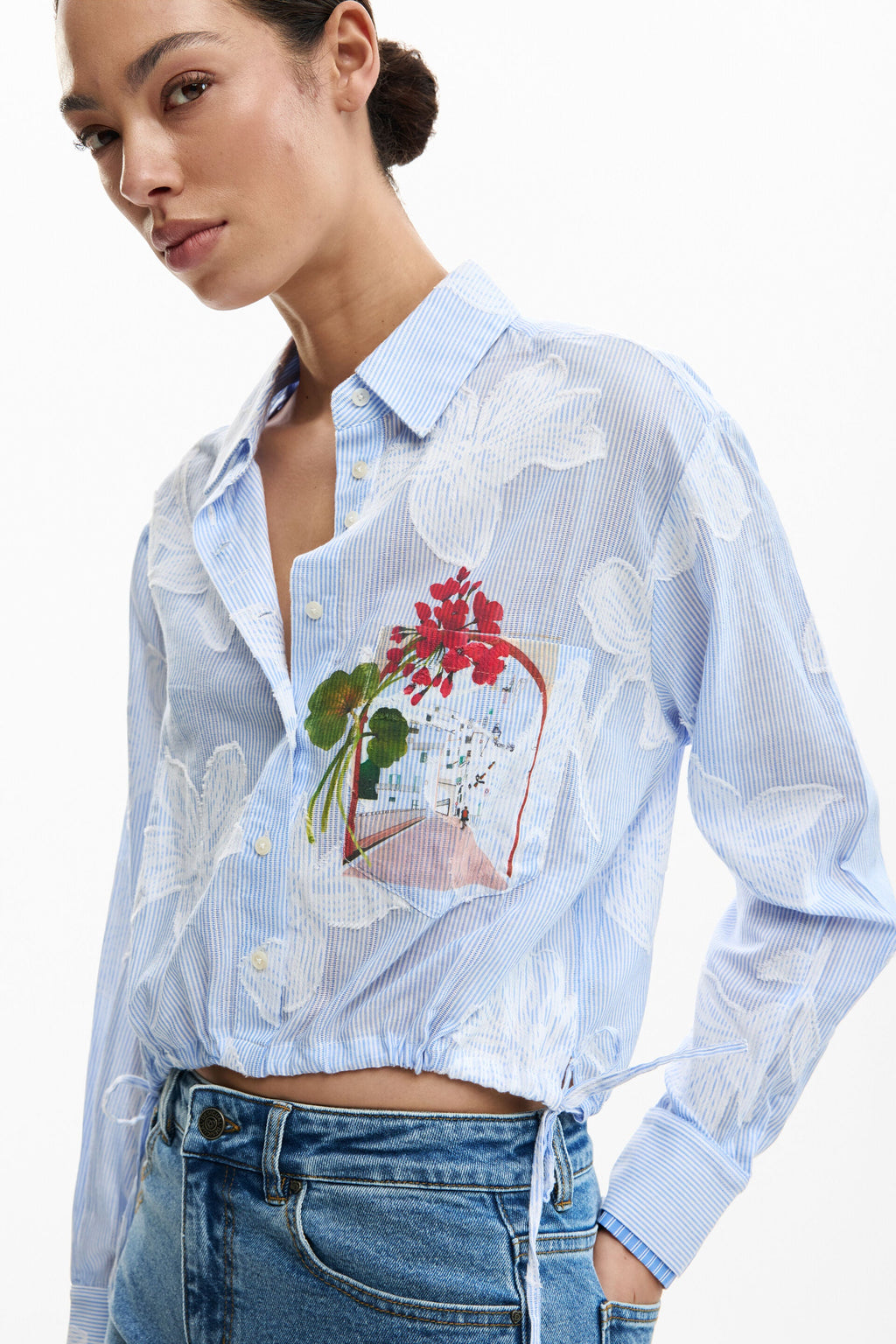 Camicia Donna Desigual a Righe in Cotone