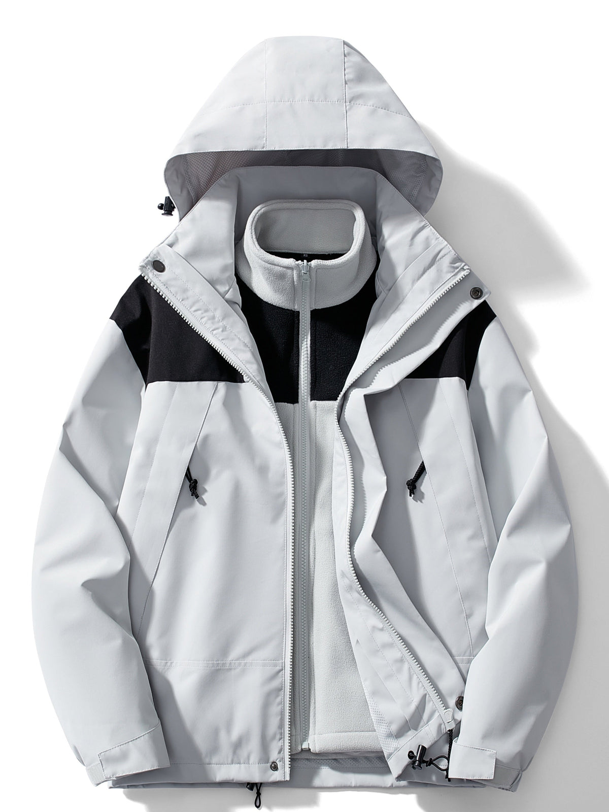 Chaqueta outdoor para hombre 3 en 1 con capucha e interior extraíble