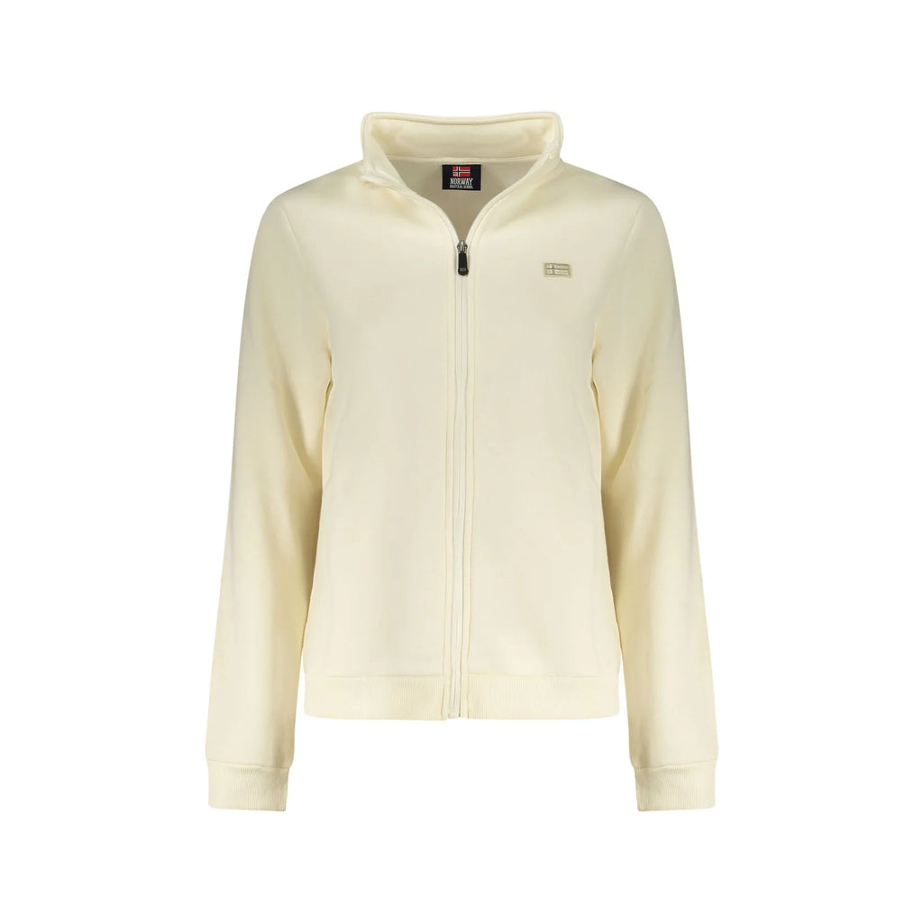 Felpa Donna Bianca in Pile con Zip