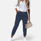 Pantaloni Donna Slim Fit a Vita Alta dal Taglio Elegante