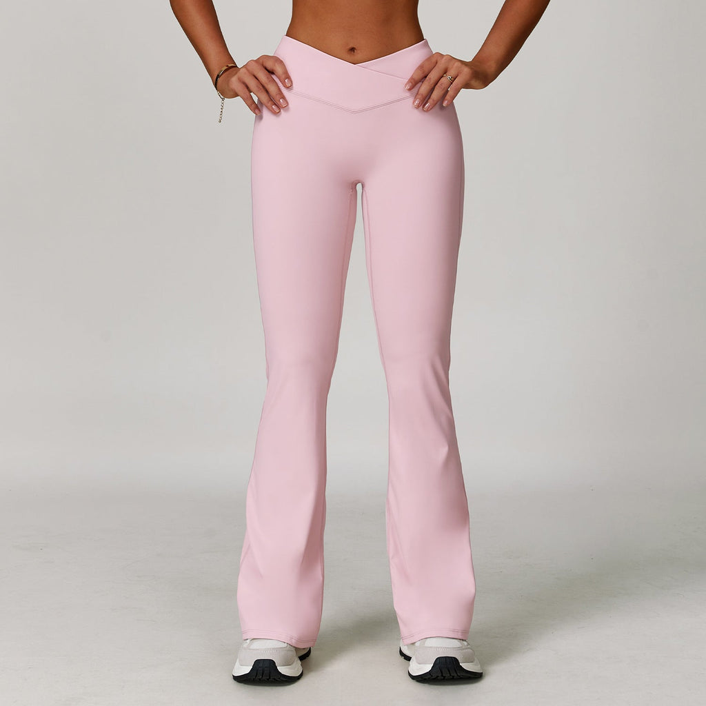 Pantaloni Yoga Donna a Zampa con Vita Incrociata – Comfort e Silhouette Modellante