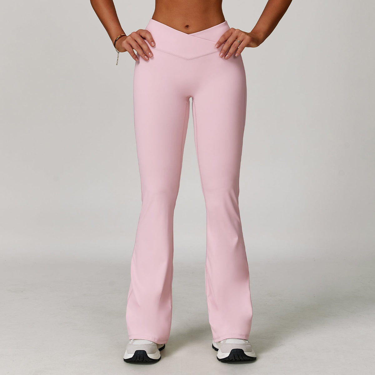 Pantaloni Yoga Donna a Zampa con Vita Incrociata – Comfort e Silhouette Modellante