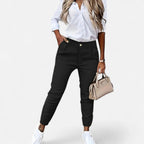 Pantaloni Donna Slim Fit a Vita Alta dal Taglio Elegante