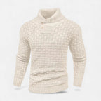 Dolcevita Uomo Slim Fit in Maglia con Dettaglio Bottoni