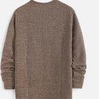 Pull homme en maille torsadée à boutons - col rond Henley élégant et décontracté
