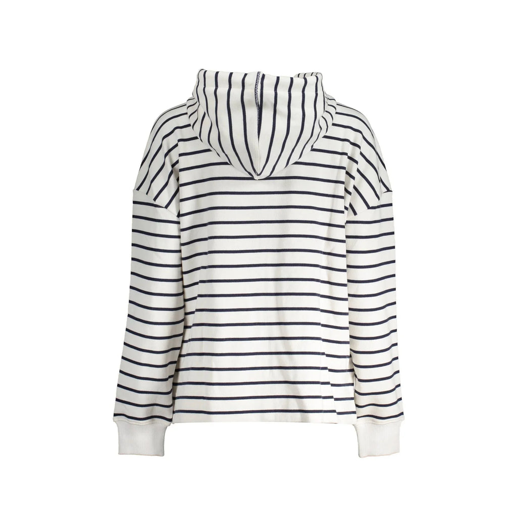Felpa Donna Bianca con Cappuccio e Zip