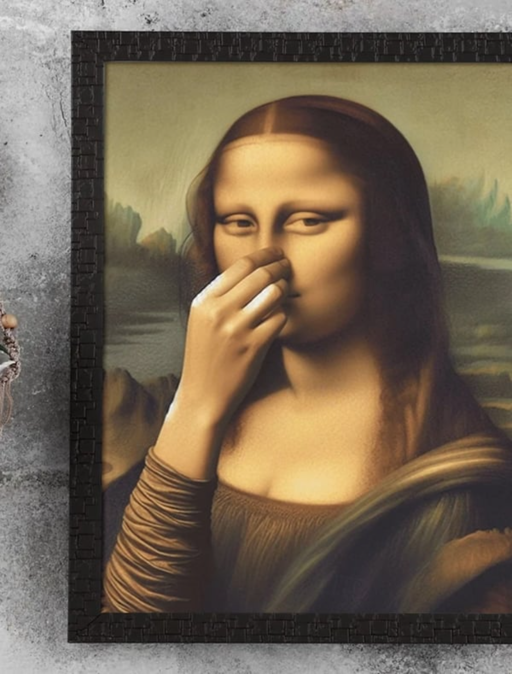 ANFINITE BathroomDecor™ Humoristisk Mona Lisa Lærredsprint