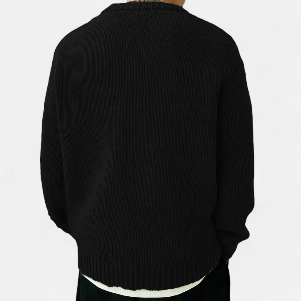 Pullover Uomo Tinta Unita con Girocollo Classico