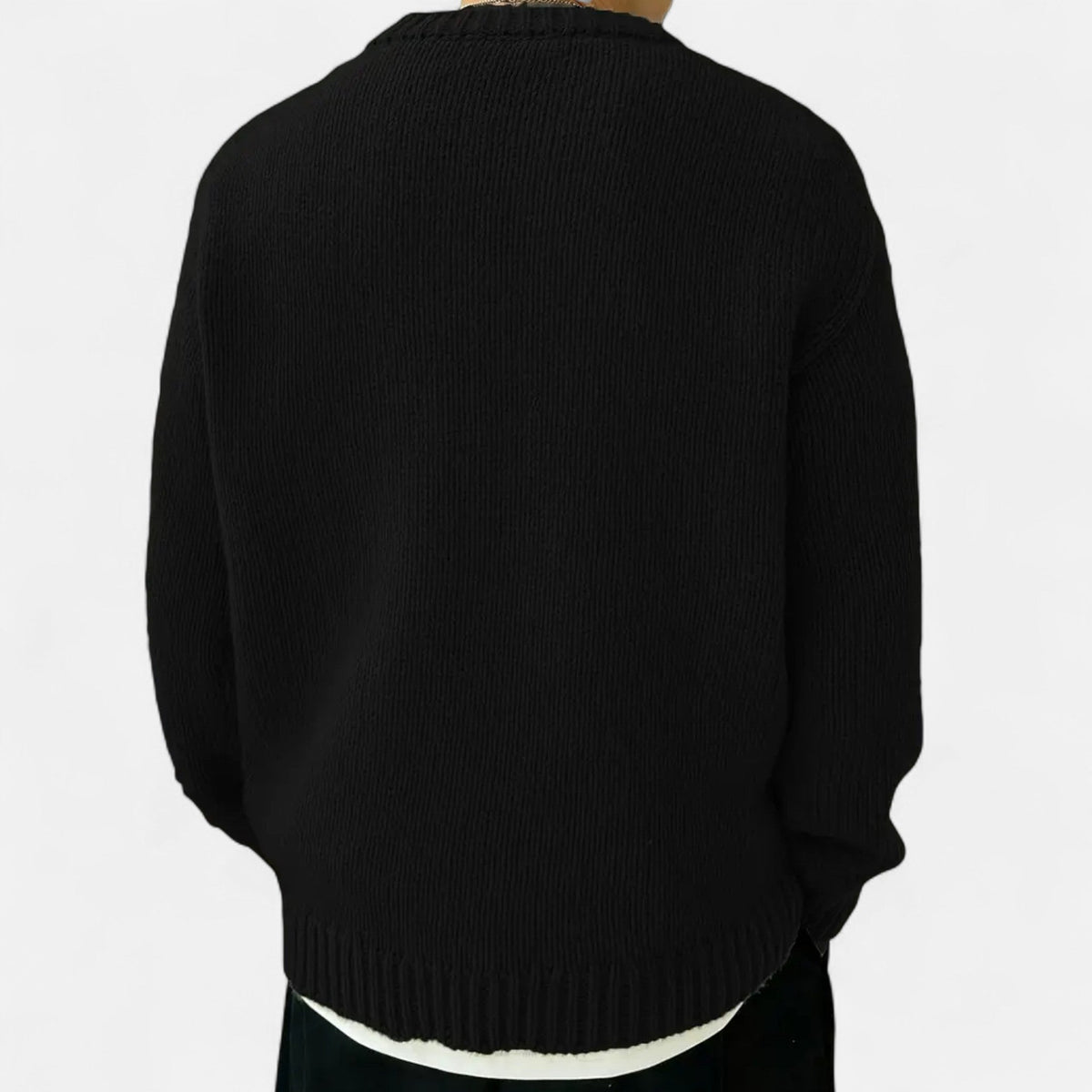 Pullover Uomo Tinta Unita con Girocollo Classico