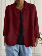 Cardigan Leggero Donna con Bottoni e Colletto Classico