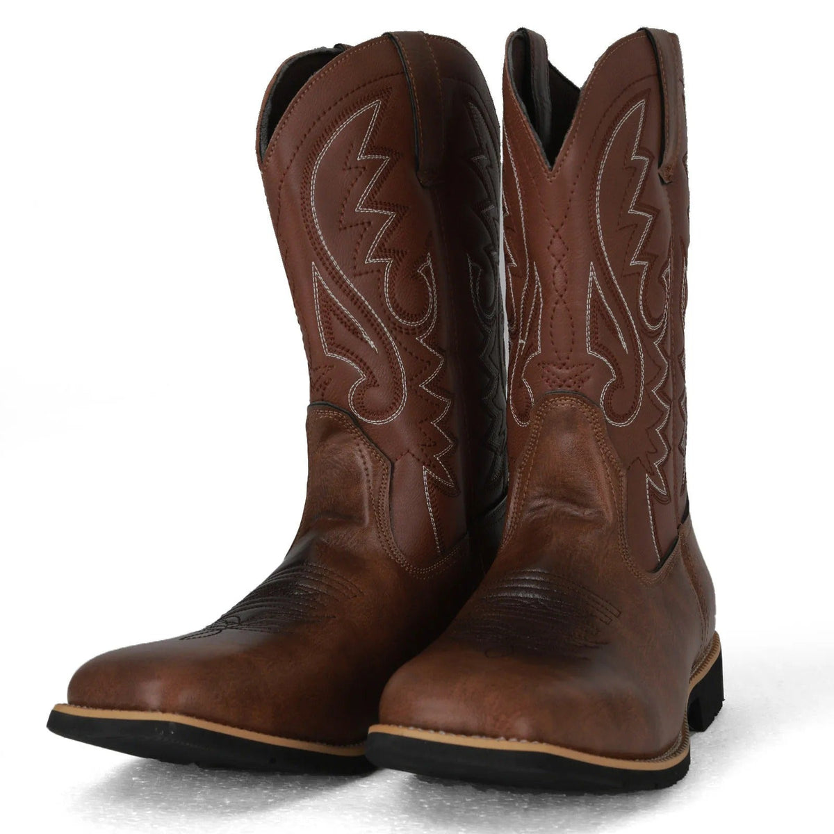 Botas cowboy para mujer con bordados western - botas texanas de media caña con tacón bajo