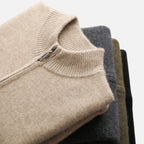 Cardigan Uomo in 100% Lana Merino con Zip e Collo Alto