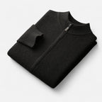 Cardigan Uomo in 100% Lana Merino con Zip e Collo Alto
