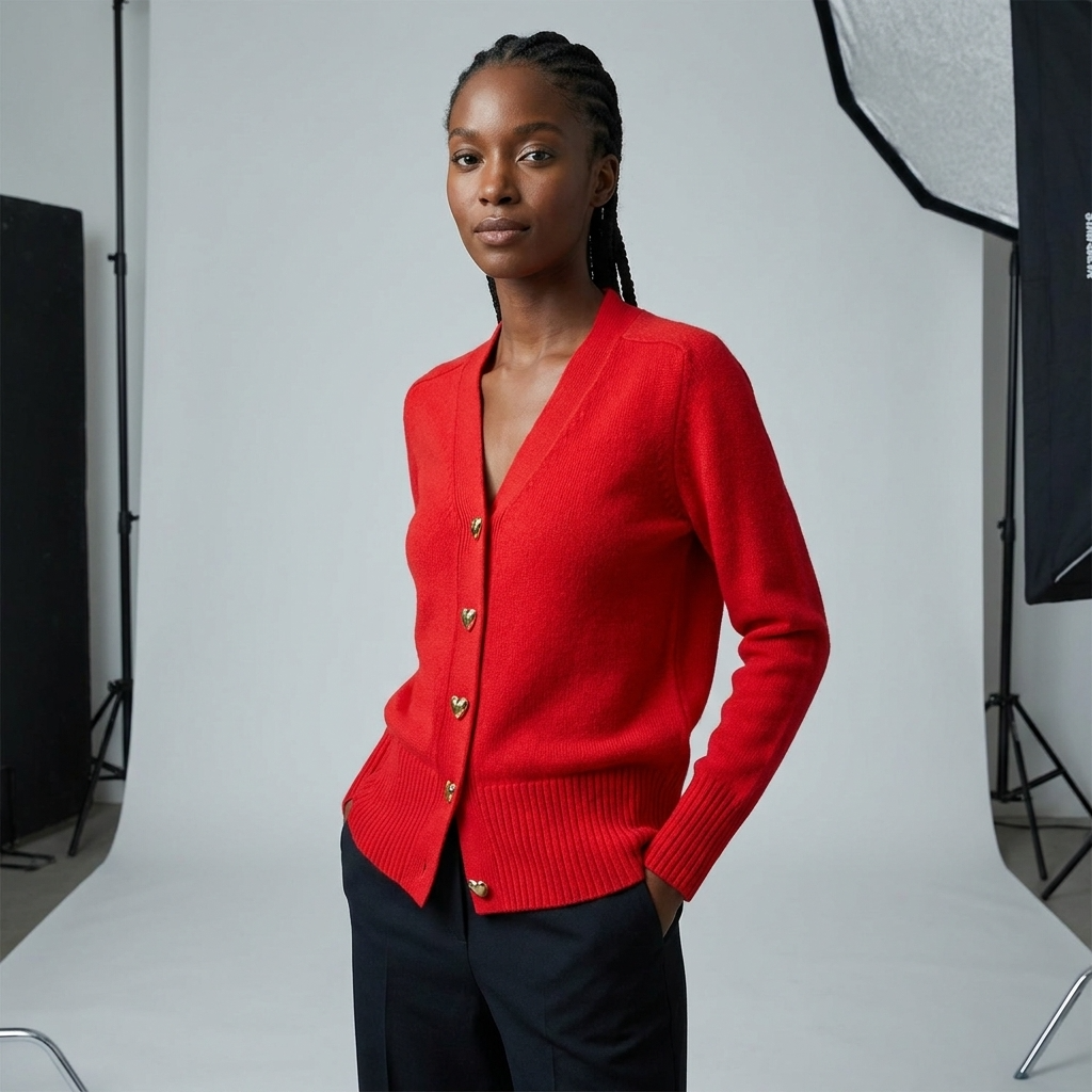 Cardigan Donna in Maglia con Scollo a V e Bottoni – Eleganza Casual per l'Autunno