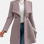 Cappotto Invernale Donna in Misto Lana con Revers
