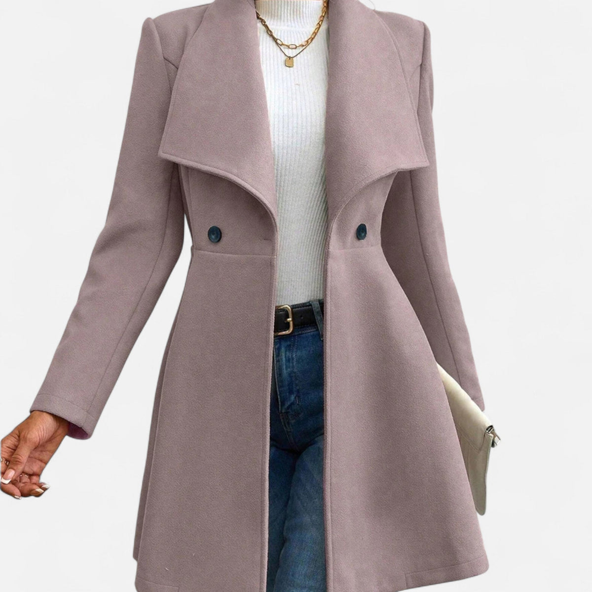 Cappotto Invernale Donna in Misto Lana con Revers