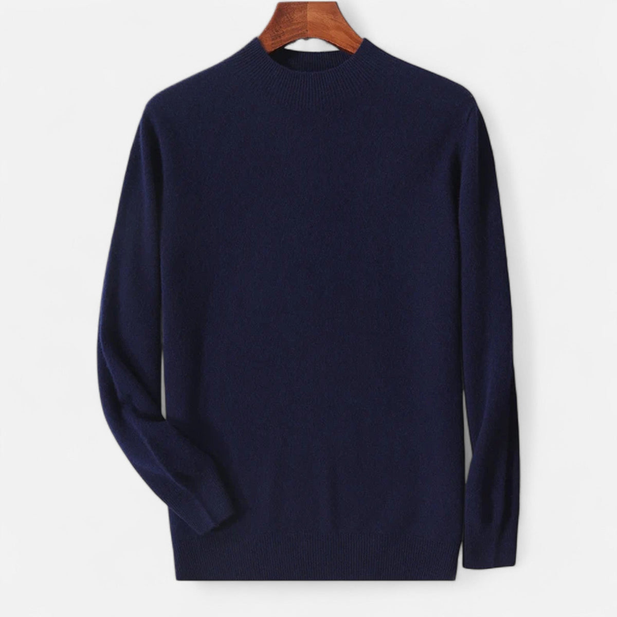 Jersey de hombre de 100% lana pura con cuello alto corto