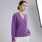 Cardigan Donna in Maglia con Scollo a V e Bottoni – Eleganza Casual per l'Autunno
